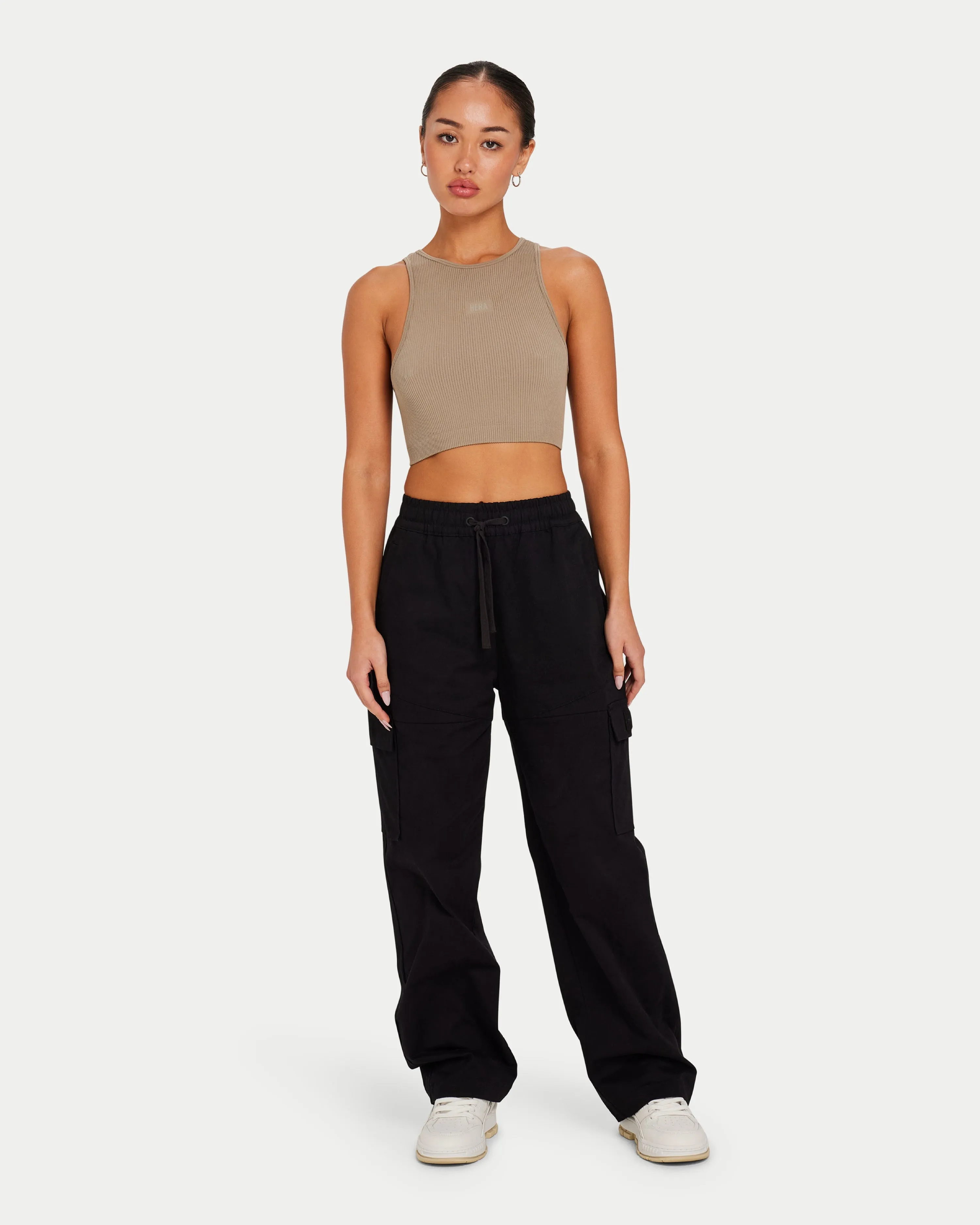 Womens Ribbed Base Racer Crop Top sold by HERA product image thumbnail 3