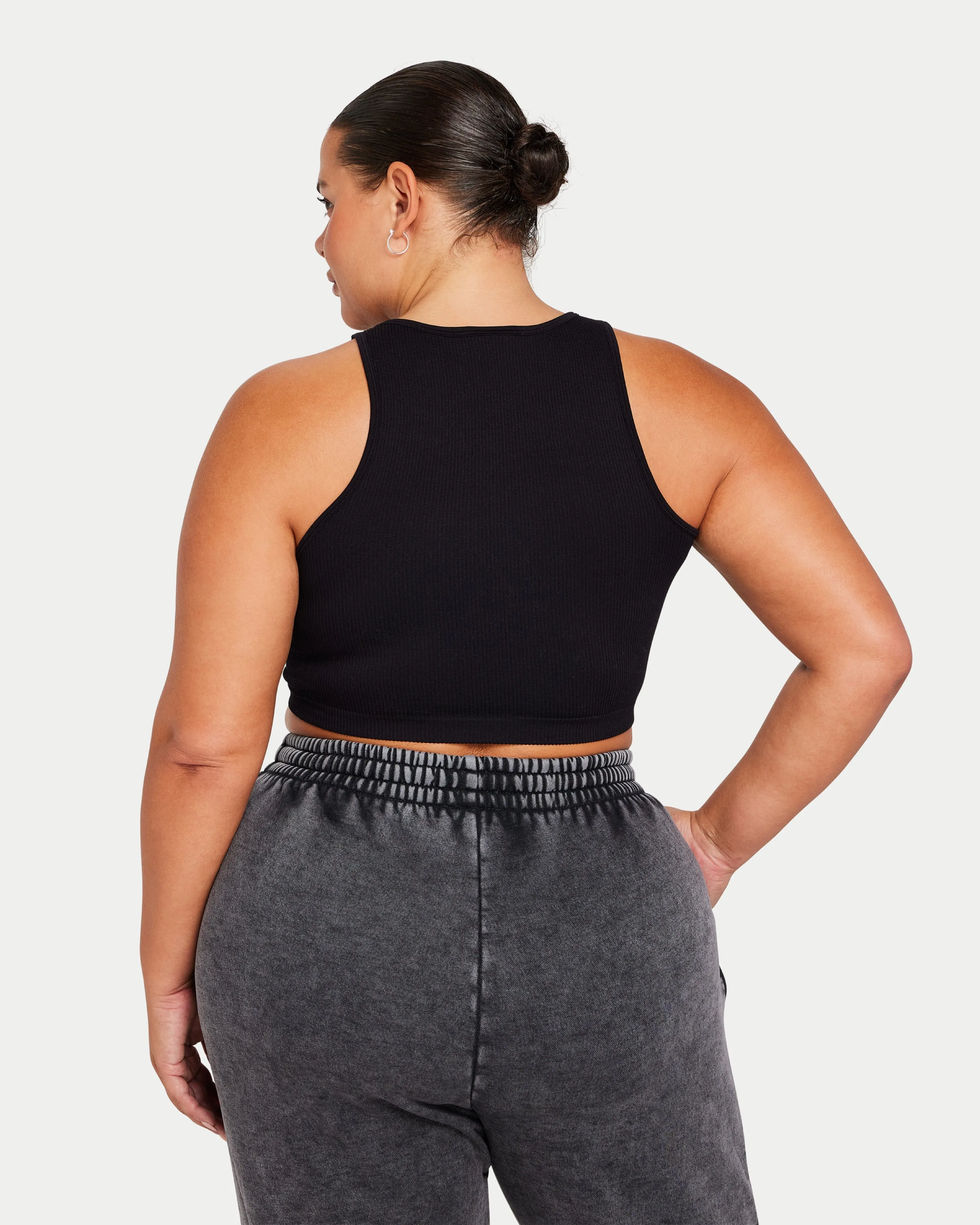 Womens Ribbed Base Racer Crop Top sold by HERA product image thumbnail 2