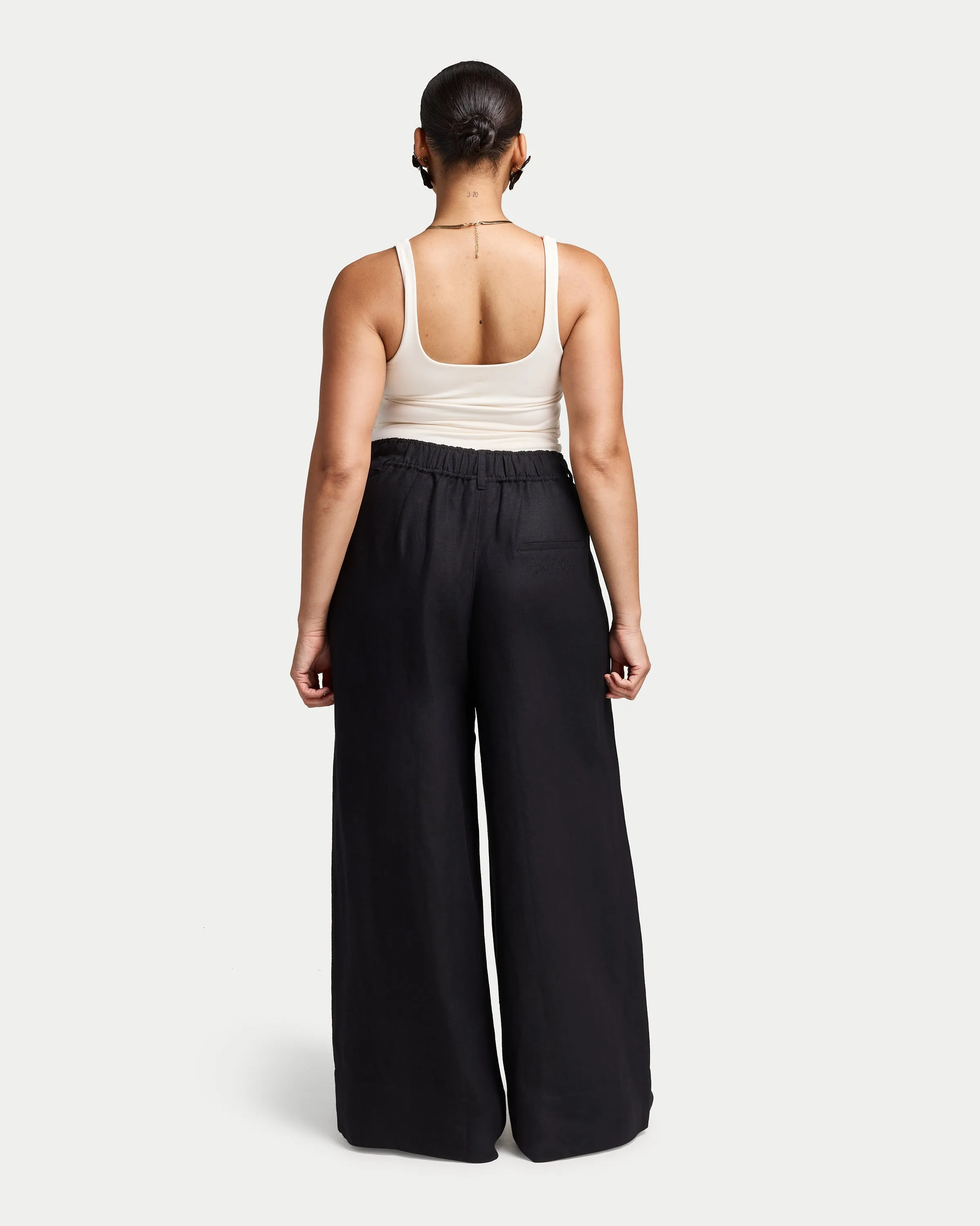 Womens Resort Linen Wide Leg Trouser sold by HERA product image thumbnail 5