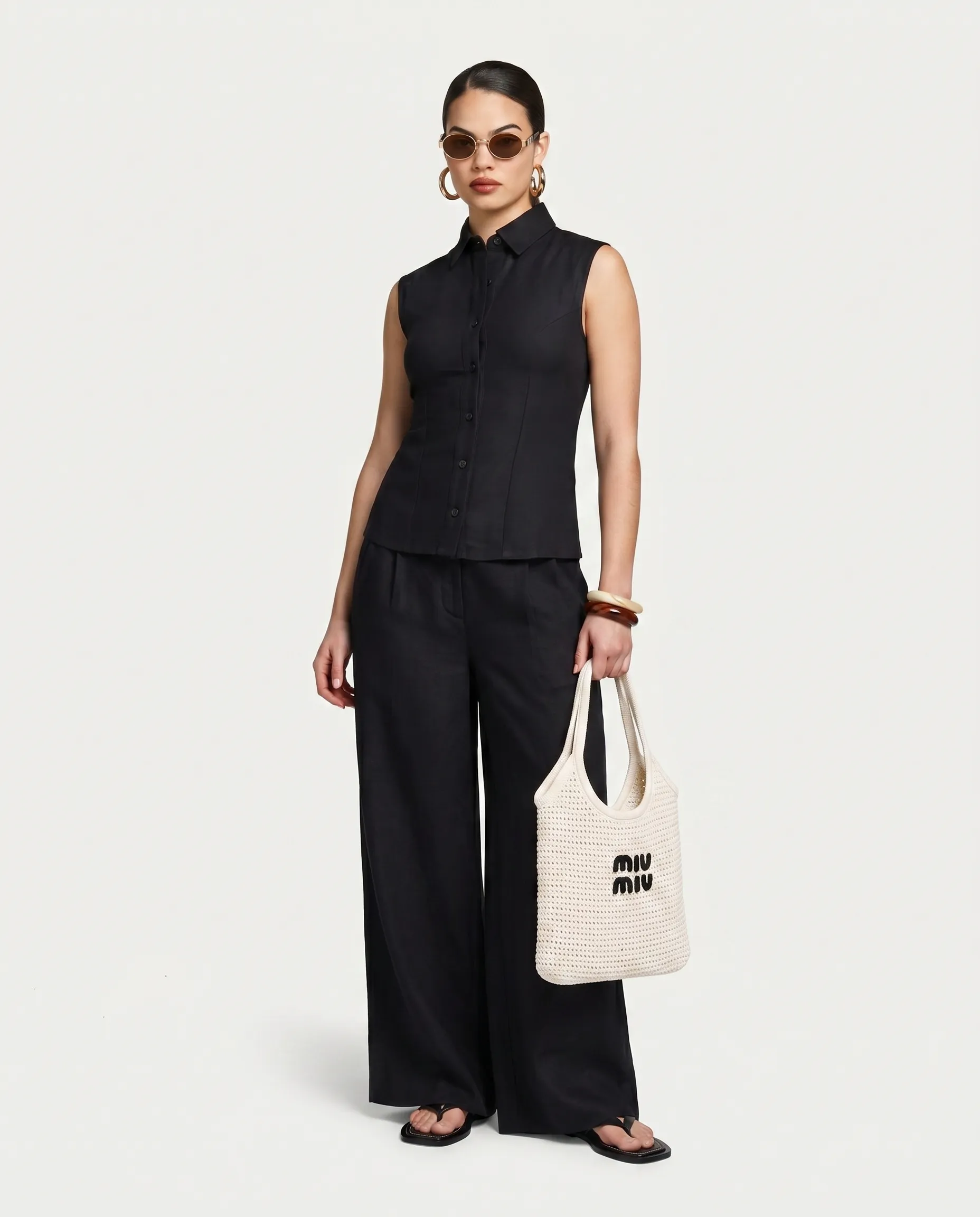 Womens Resort Linen Waistcoat sold by HERA product image thumbnail 3