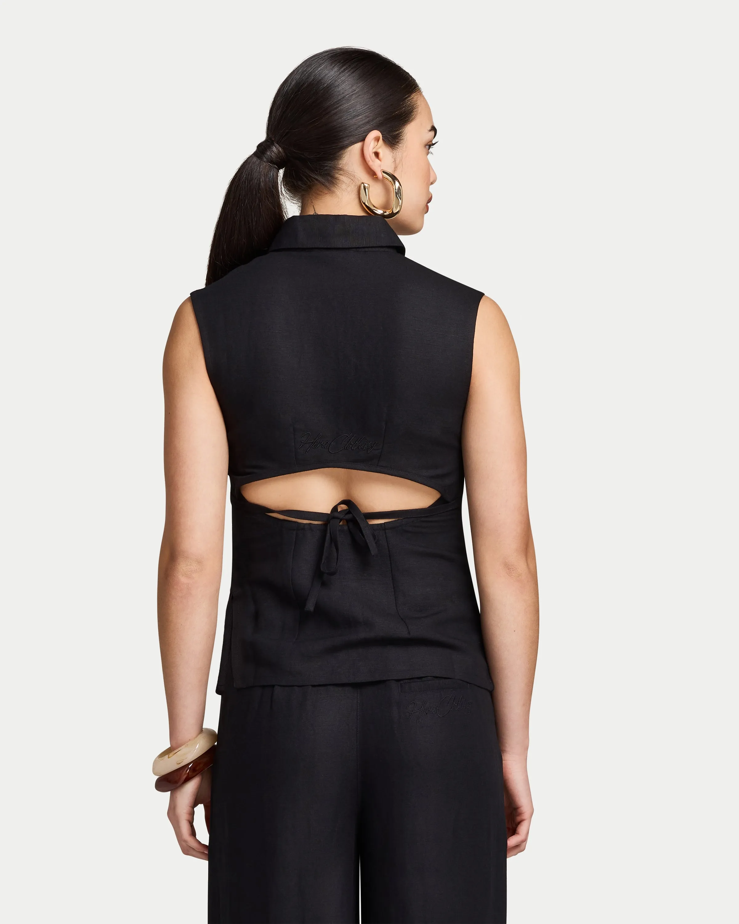 Womens Resort Linen Waistcoat sold by HERA product image thumbnail 2