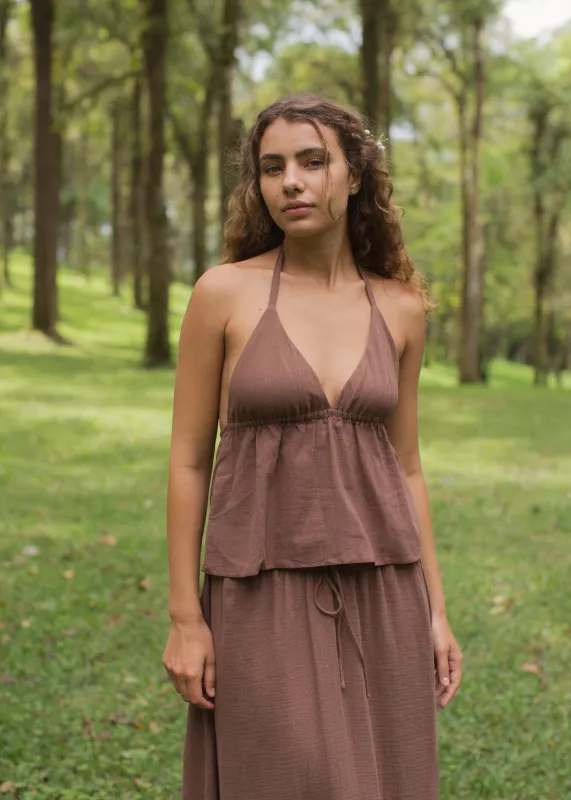 Mökki Halter Top Walnut made by Indigoluna