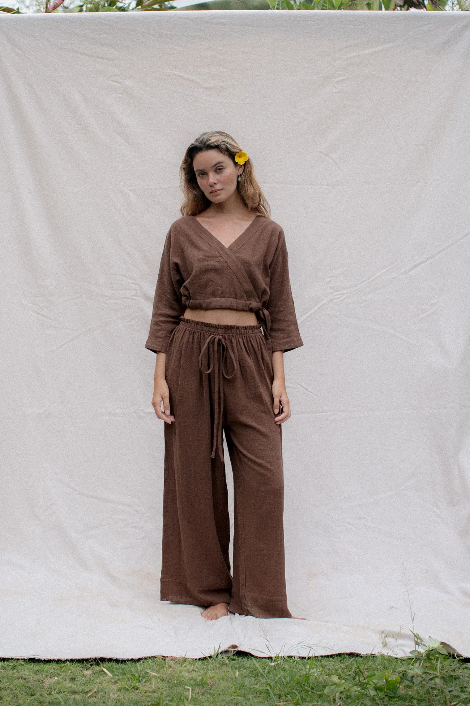 Flow Pants Chestnut sold by Indigoluna
