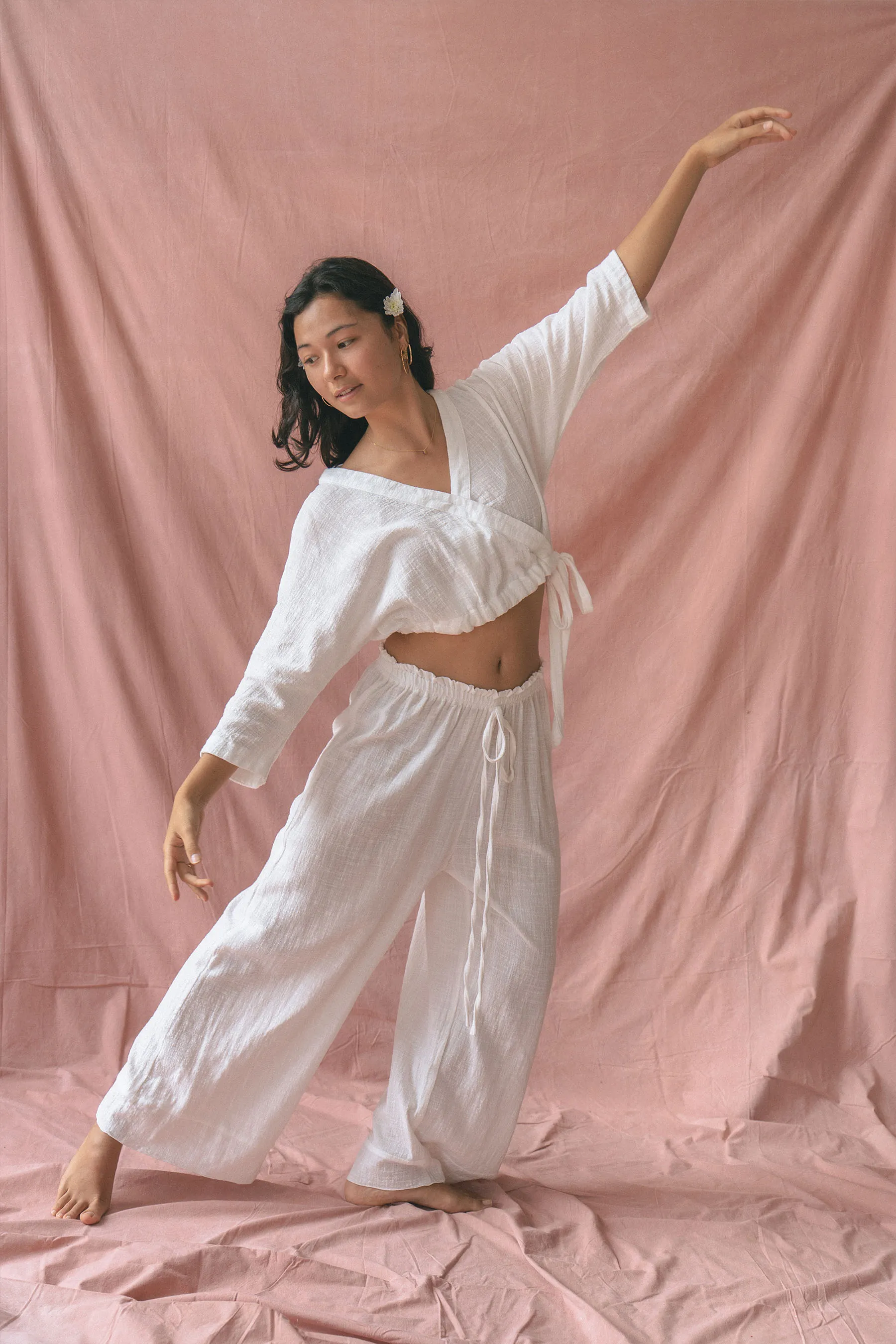 Flow Pants Off White sold by Indigoluna