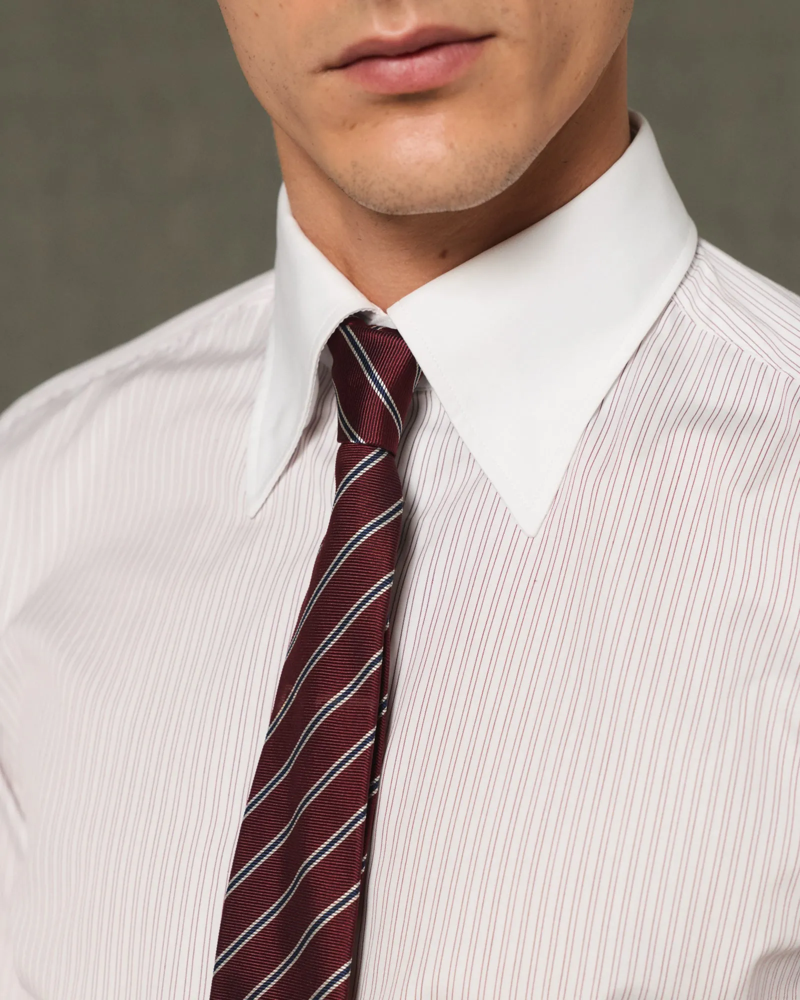 Chemise formelle blanche rayée bordeaux sold by Hast Paris product image thumbnail 2