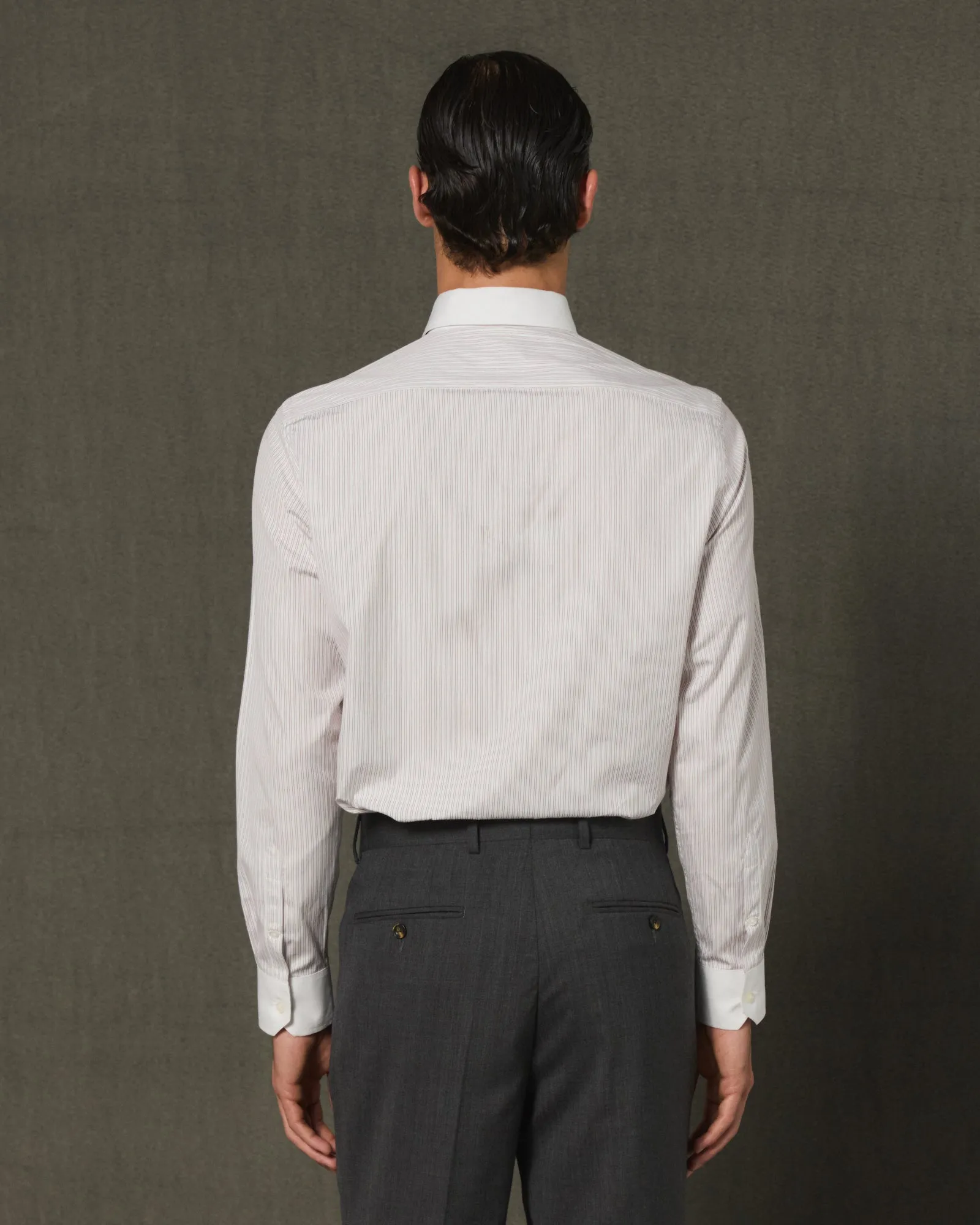 Chemise formelle blanche rayée bordeaux sold by Hast Paris product image thumbnail 4
