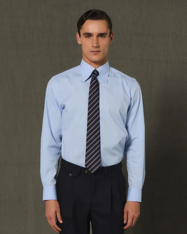 Chemise formelle en popeline de coton bleu made by Hast Paris