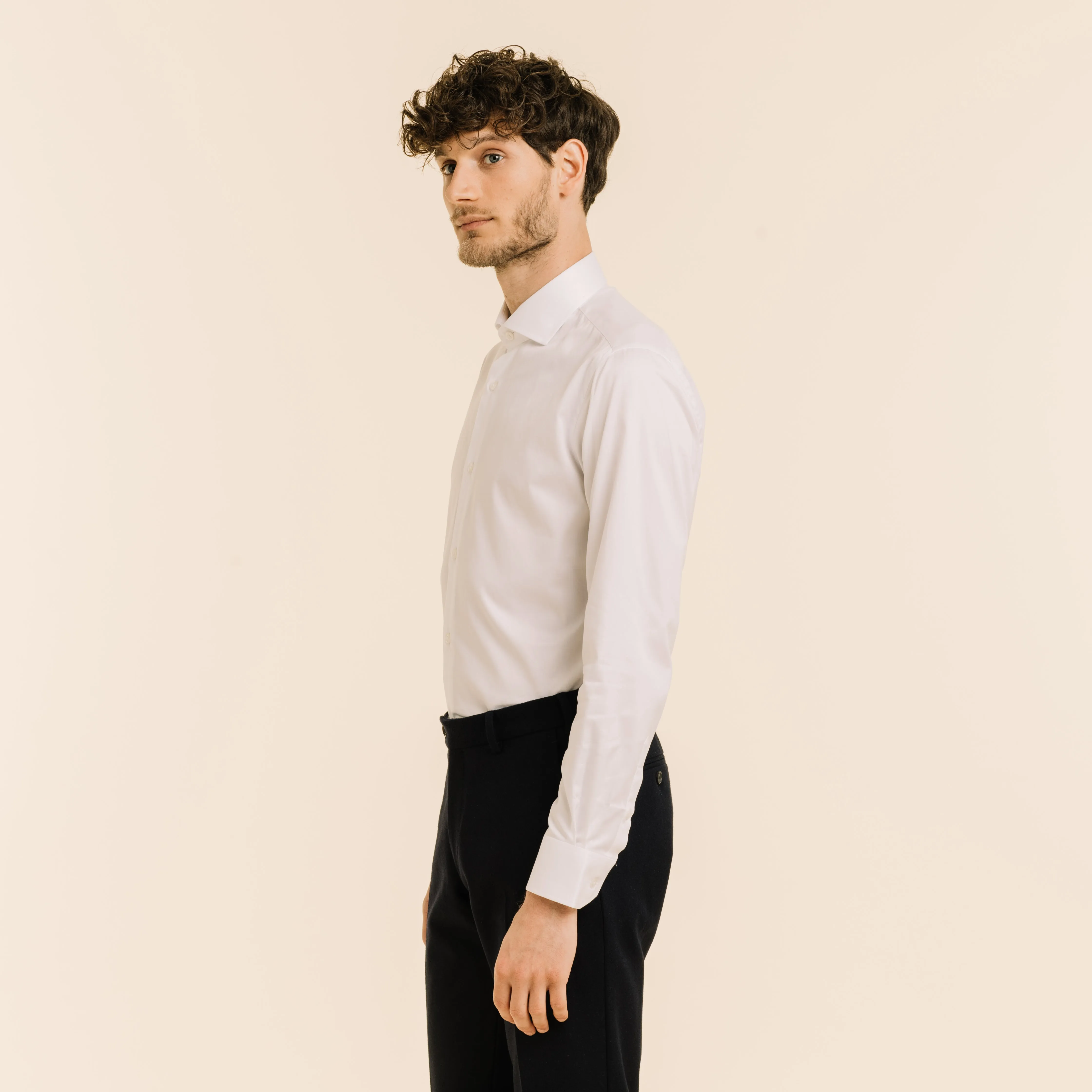 Chemise en twill double retors blanche sold by Hast Paris product image thumbnail 3