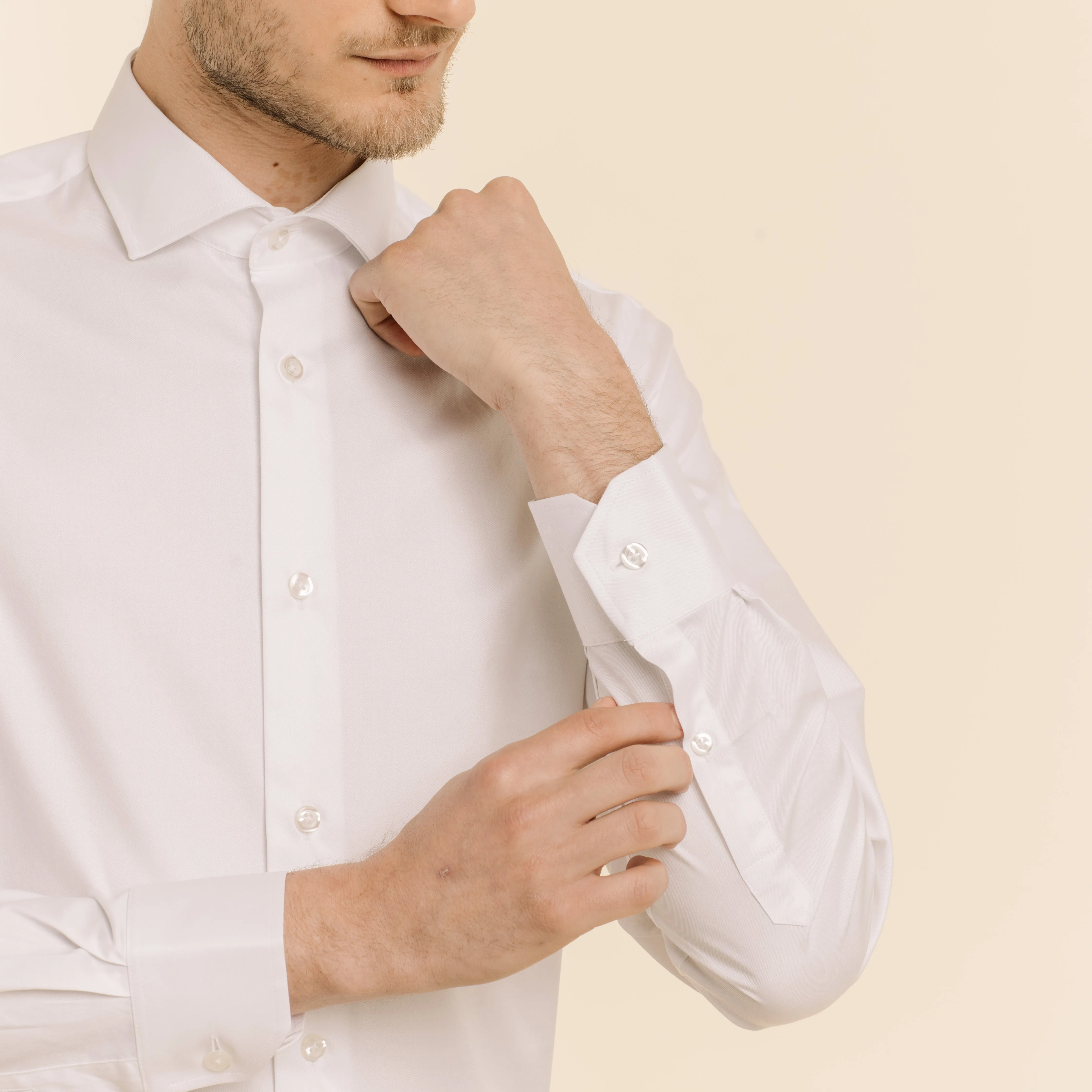 Chemise en twill double retors blanche sold by Hast Paris product image thumbnail 2