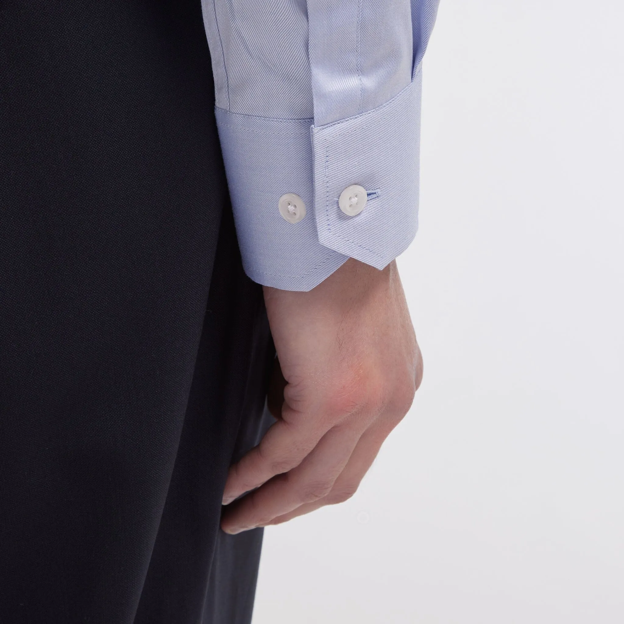Chemise cintrée en twill double retors bleue sold by Hast Paris product image thumbnail 3