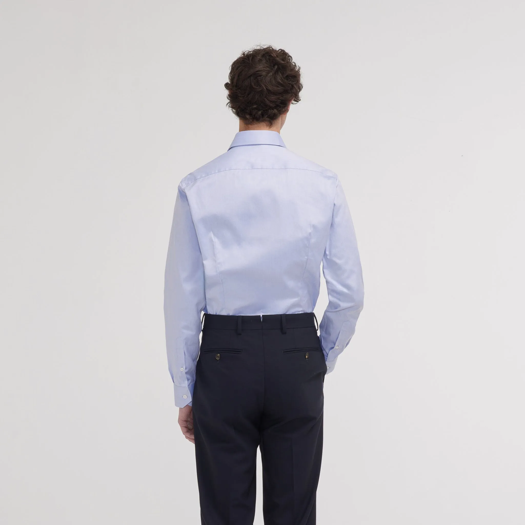 Chemise cintrée en twill double retors bleue sold by Hast Paris product image thumbnail 4