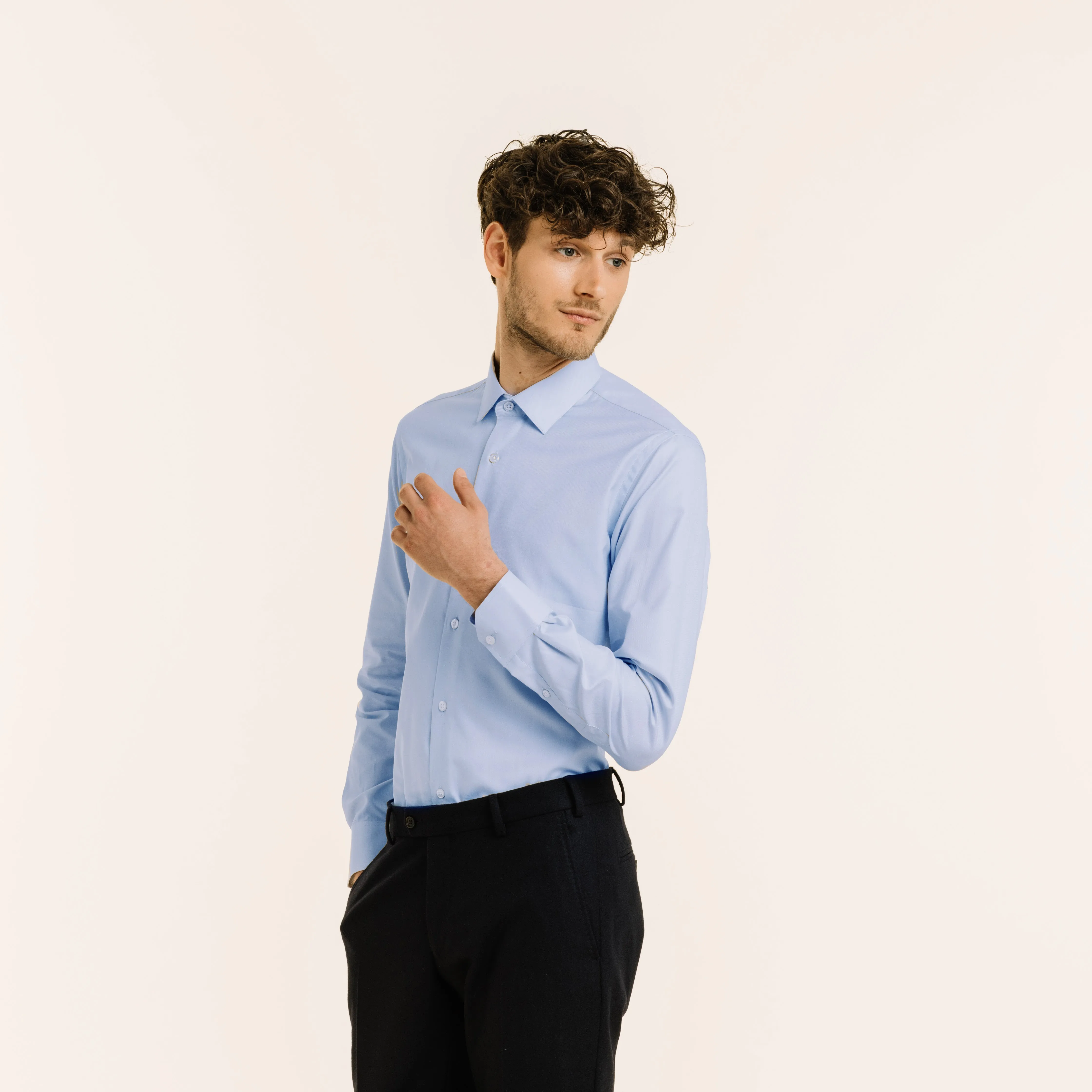 Chemise en twill double retors bleue sold by Hast Paris product image thumbnail 3