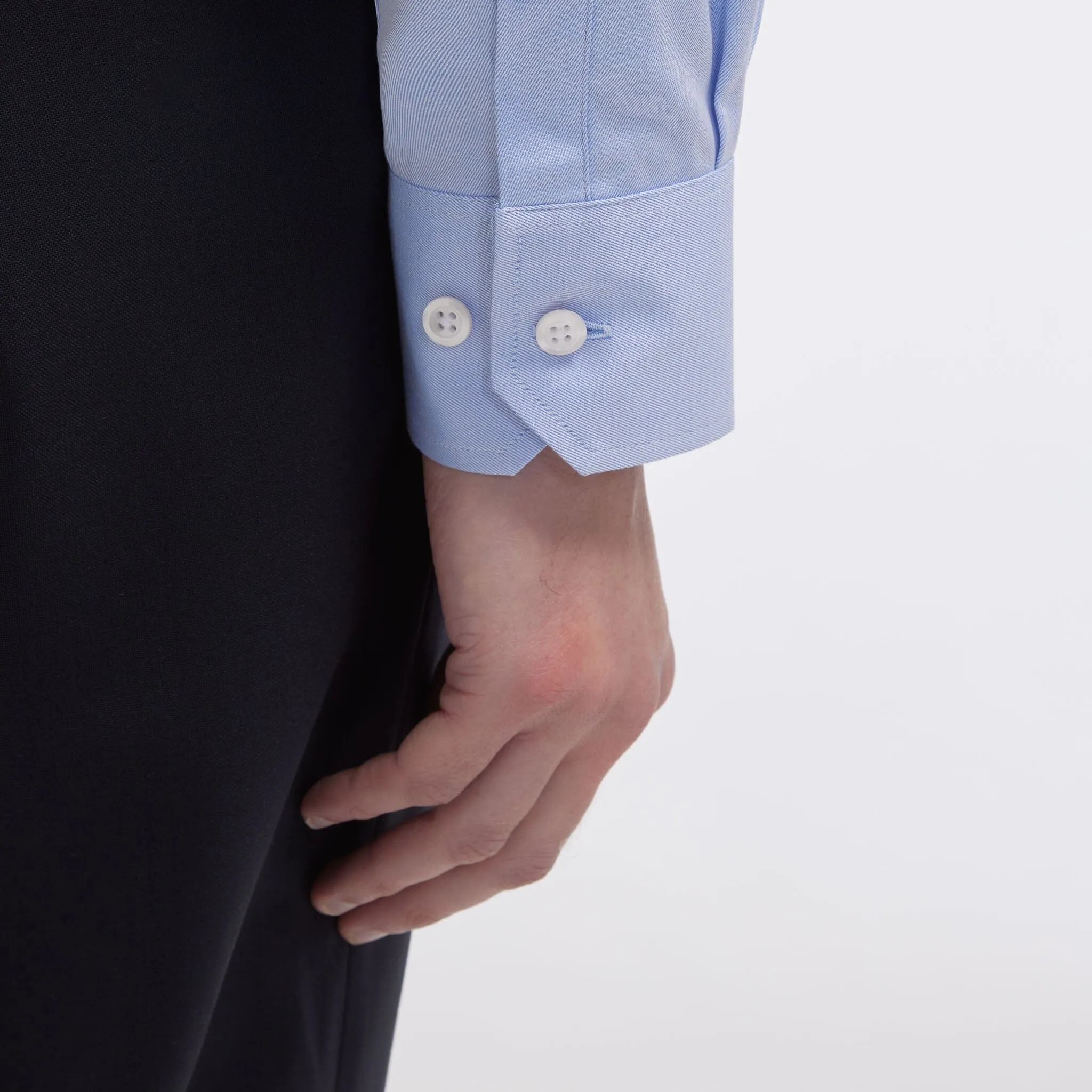 Chemise cintrée en twill double retors bleue sold by Hast Paris product image thumbnail 3