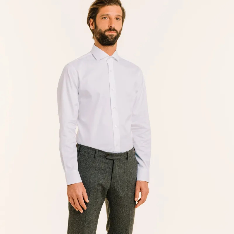 Chemise en chevron double retors blanche made by Hast Paris