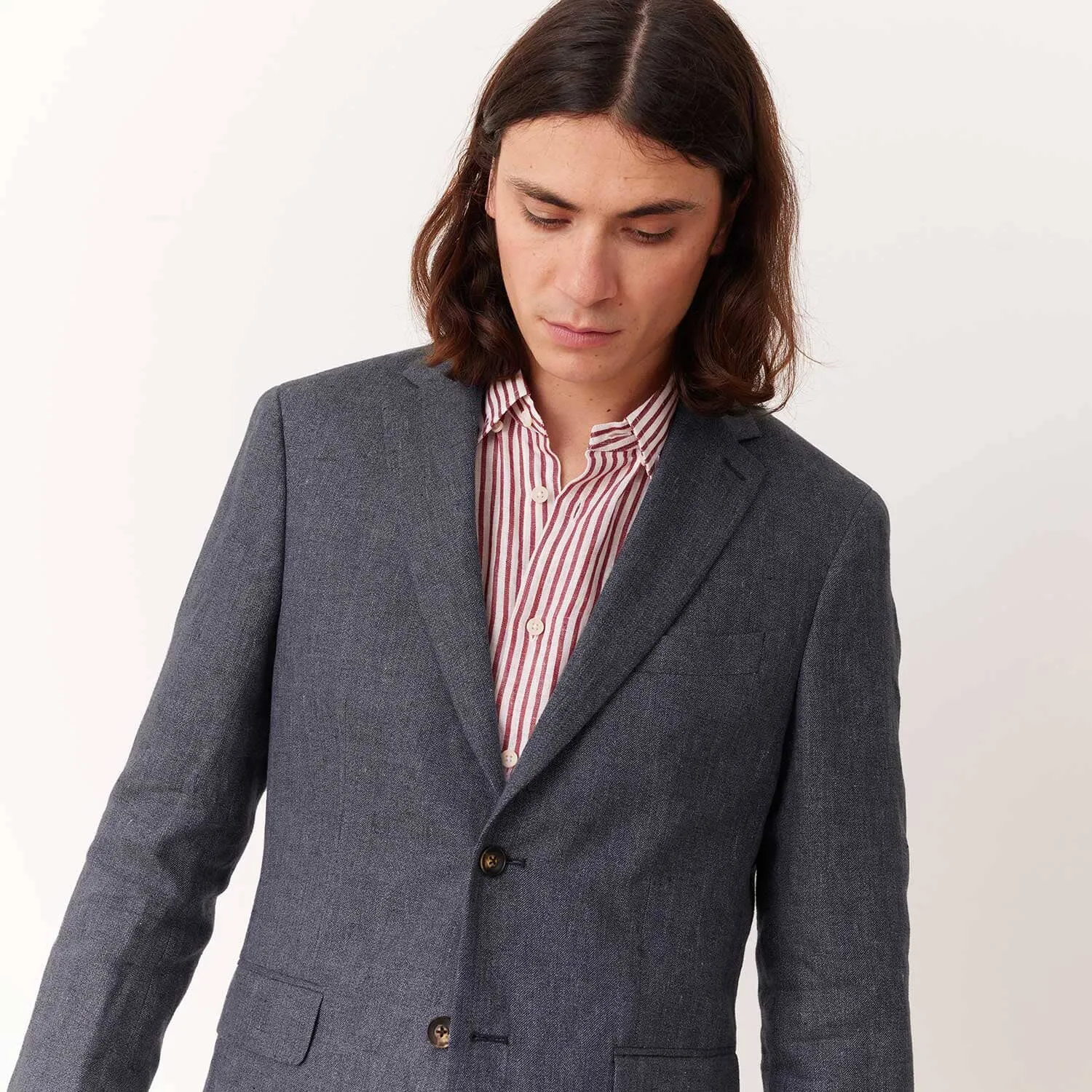 Veste en lin bleu pucé sold by Hast Paris product image thumbnail 4