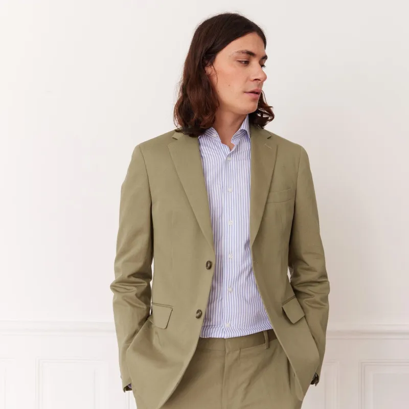 Veste en lin et coton kaki clair made by Hast Paris