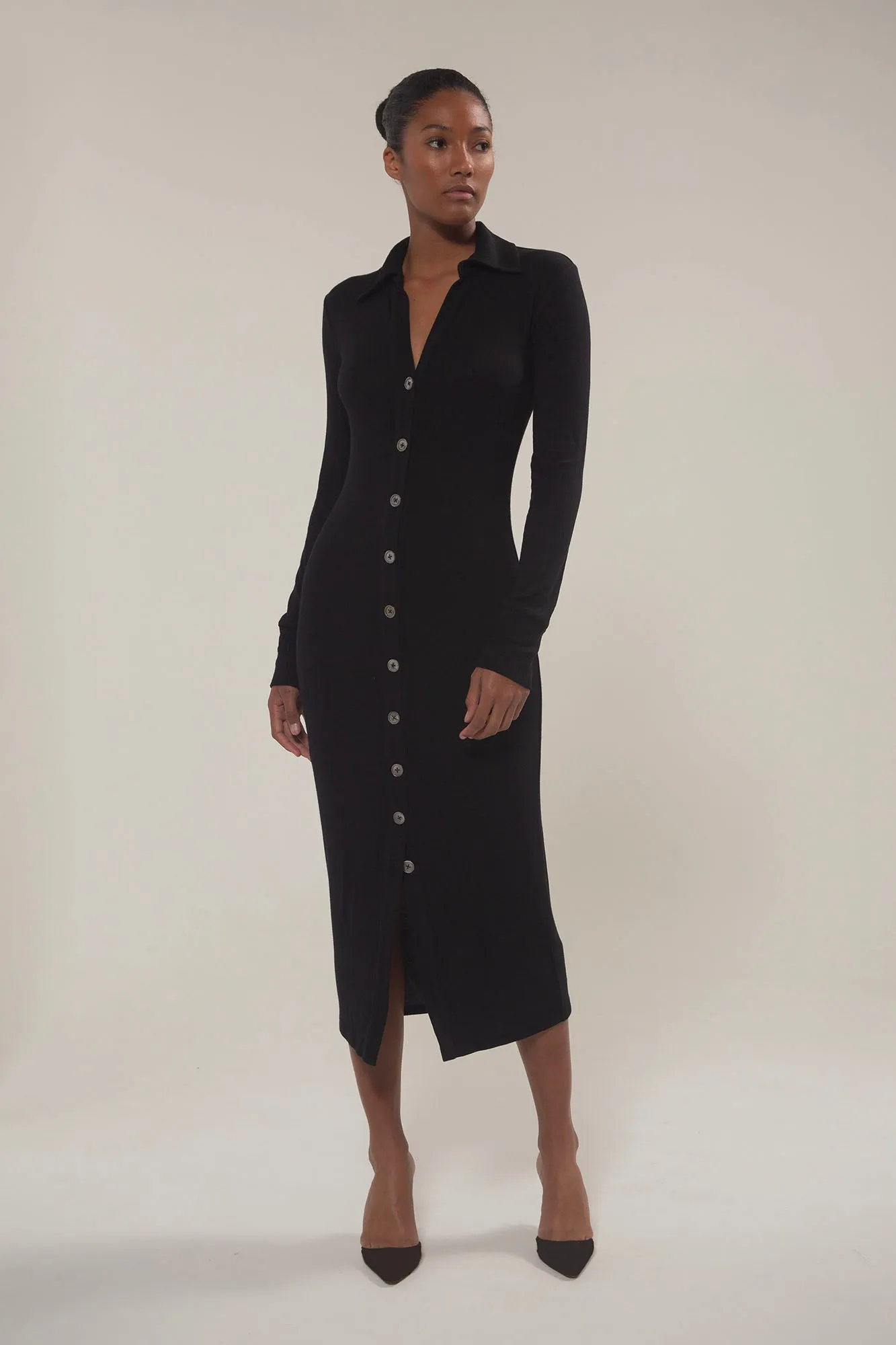 Cardigan Midi Dress in Modal Knit sold by Anemos product image thumbnail 2