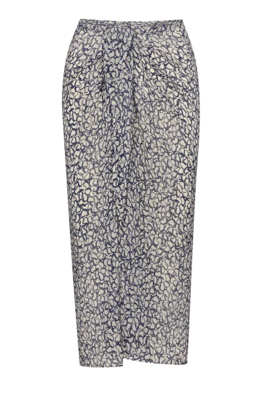 Wrap Midi Skirt in Sheer Infinity Floral Print Eco-Chiffon sold by Anemos