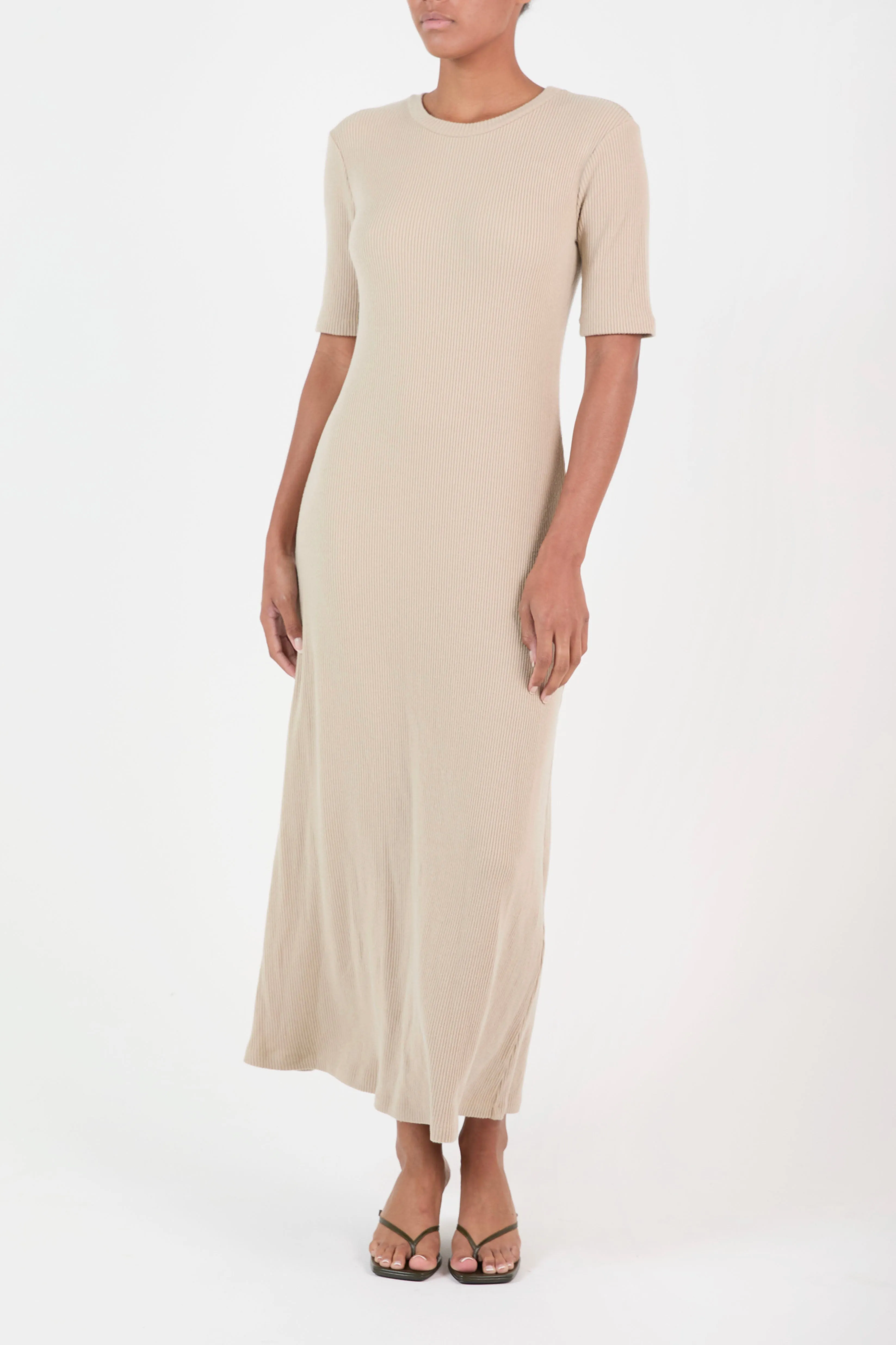 Short-Sleeve Midi Dress in Tencel Rib Knit sold by Anemos product image thumbnail 4