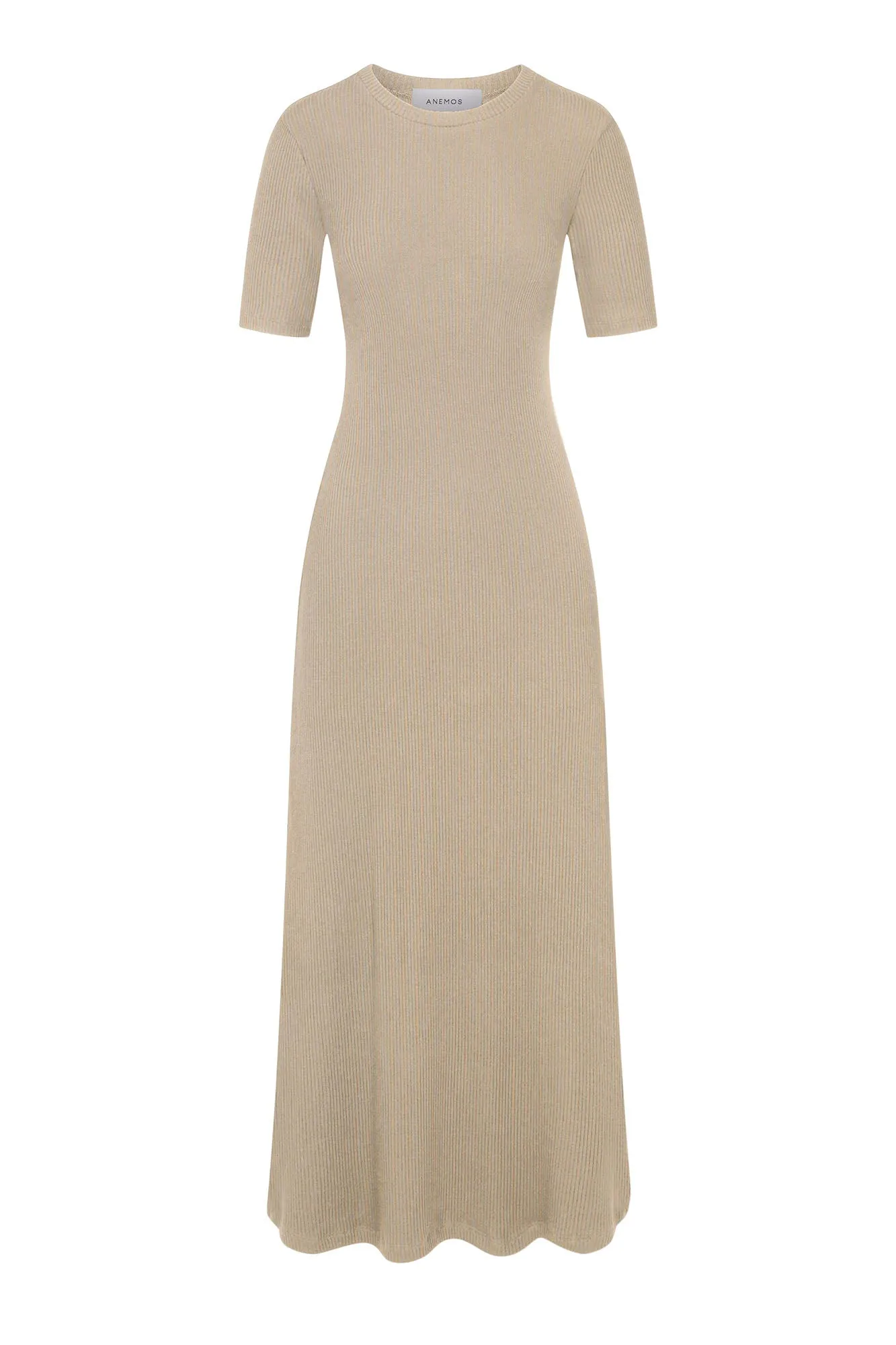 Short-Sleeve Midi Dress in Tencel Rib Knit sold by Anemos