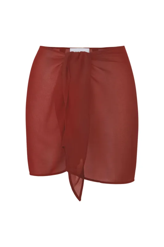 Wrap Mini Skirt in Sheer Eco-Chiffon sold by Anemos