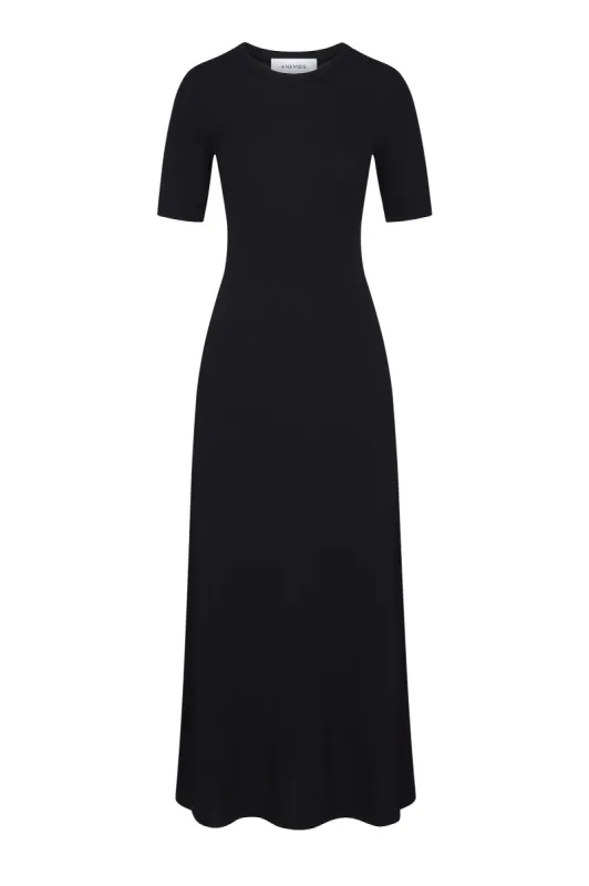 Short-Sleeve Midi Dress in Modal Knit sold by Anemos