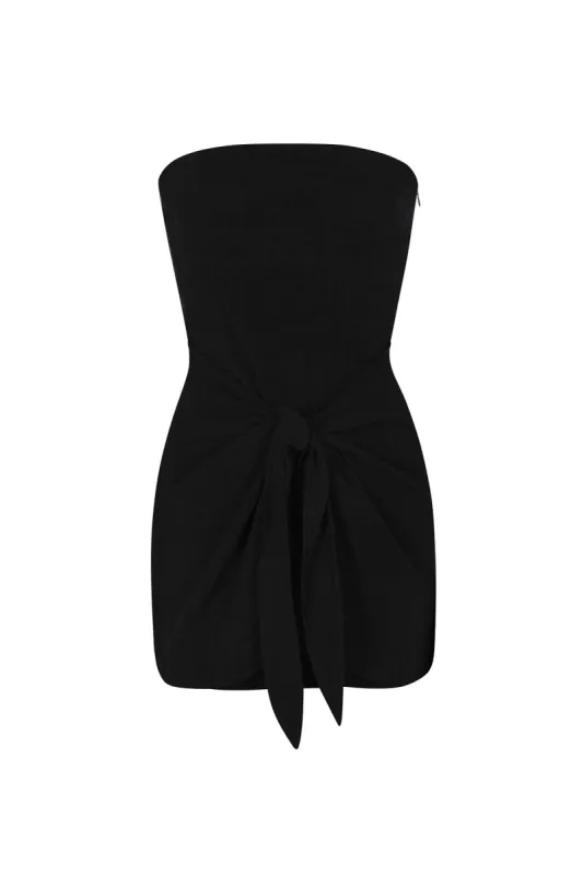Strapless D.K. Mini Wrap  Dress in Textured Stretch sold by Anemos