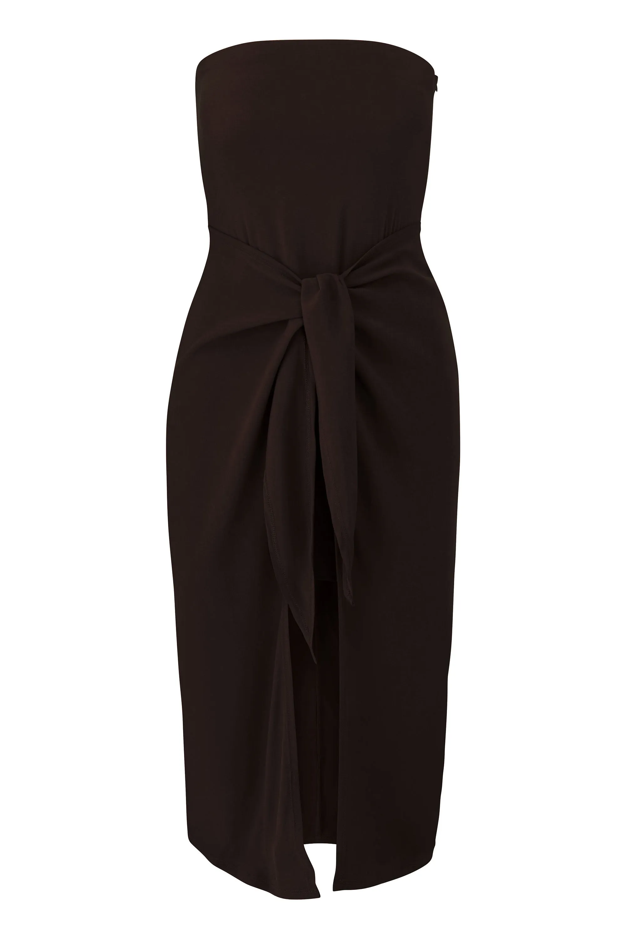Strapless D.K. Midi Wrap Dress in Stretch Cupro sold by Anemos product image thumbnail 4
