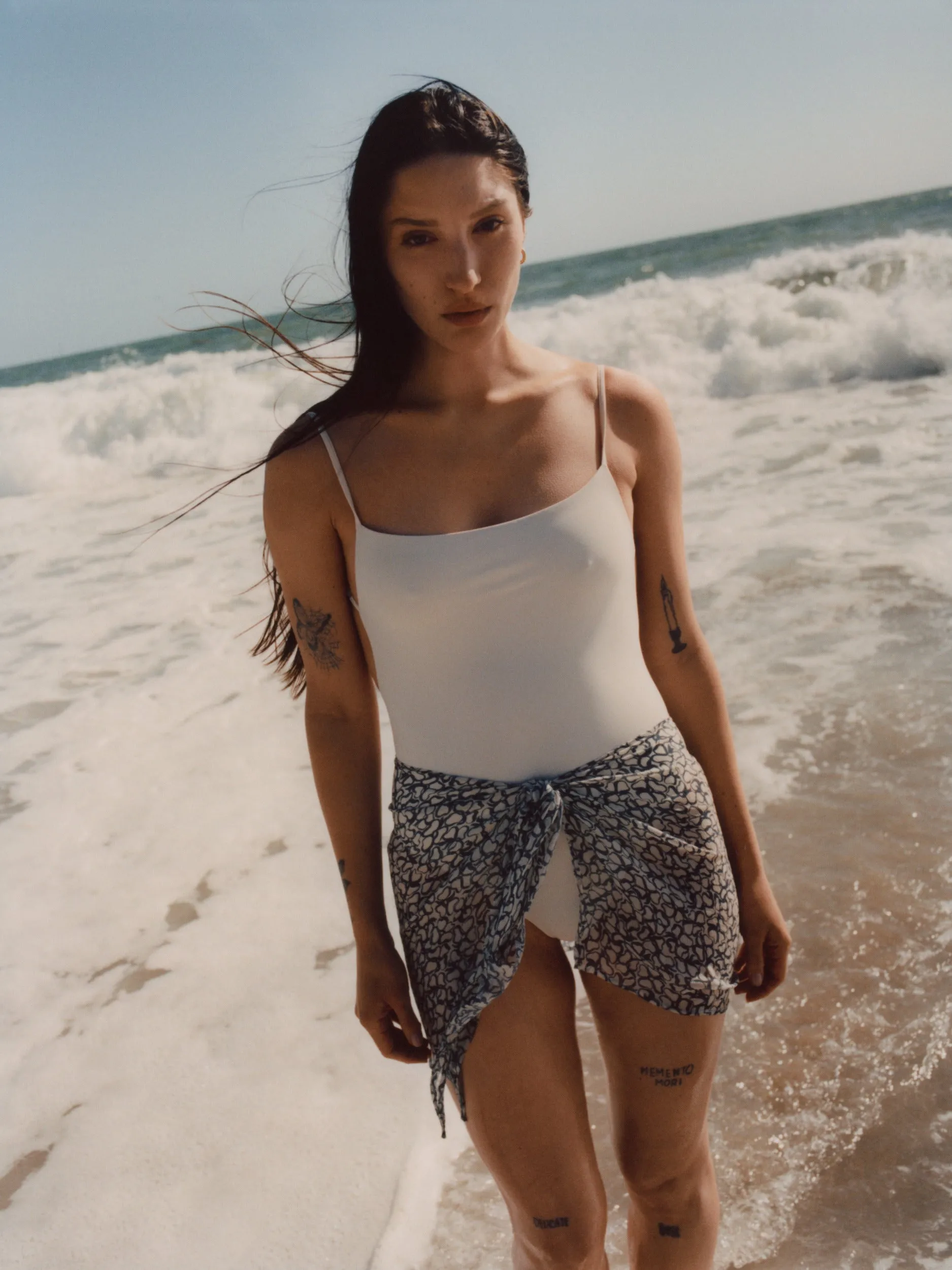 Wrap Mini Skirt in Sheer Infinity Floral Print Eco-Chiffon sold by Anemos product image thumbnail 2