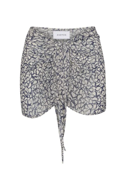 Wrap Mini Skirt in Sheer Infinity Floral Print Eco-Chiffon sold by Anemos