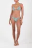 String Tie Bikini Bottom in Green Vertical Stripes sold by Anemos