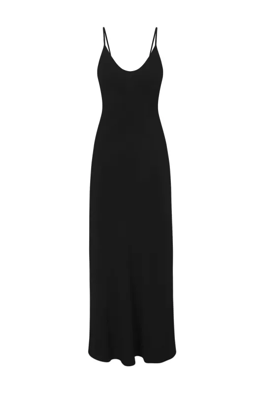 Harlow Bias Cut Slip Dress in Stretch Cupro sold by Anemos