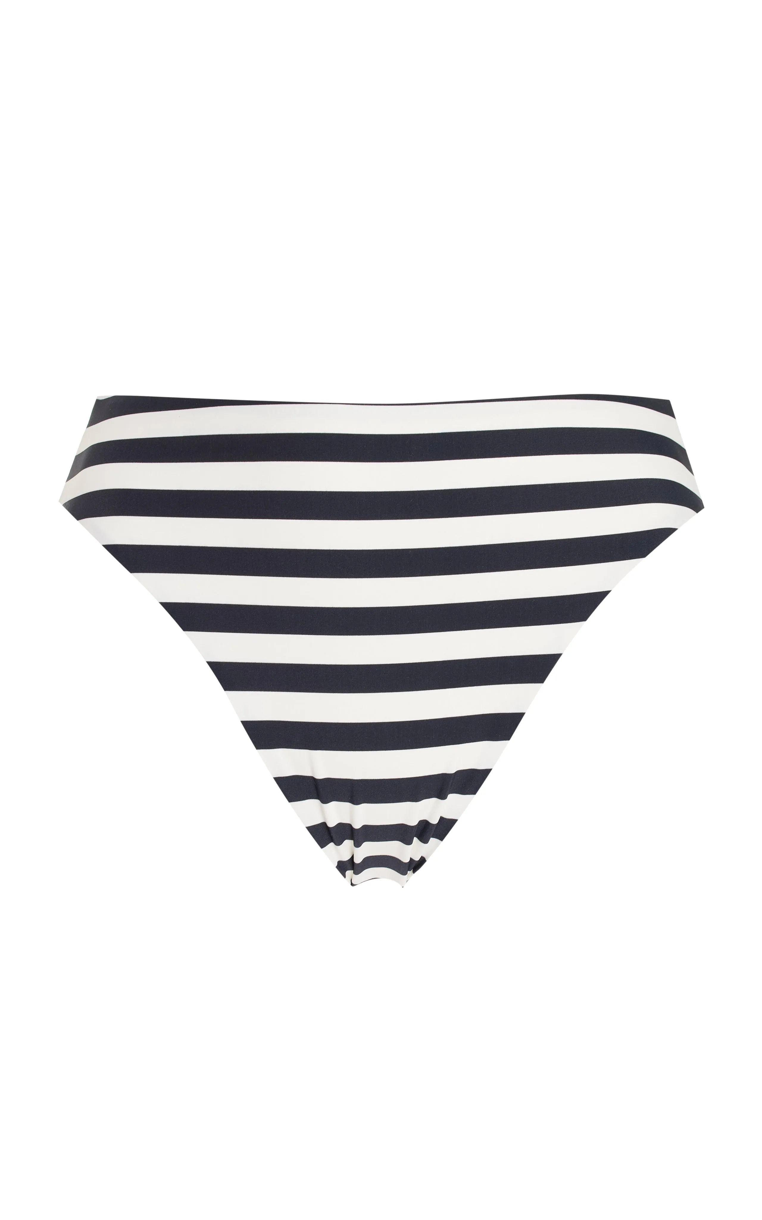 Midi High-Cut Bikini Bottom In Black Even Stripes sold by Anemos