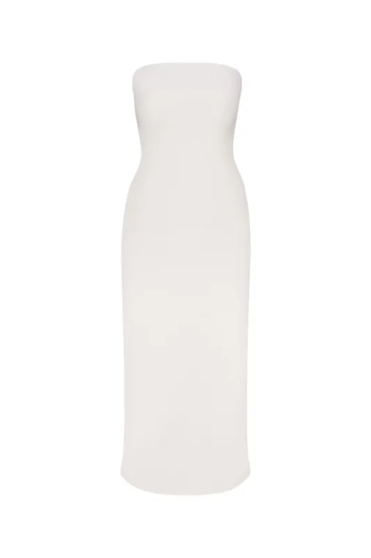 Strapless Midi Dress in Stretch Twill sold by Anemos