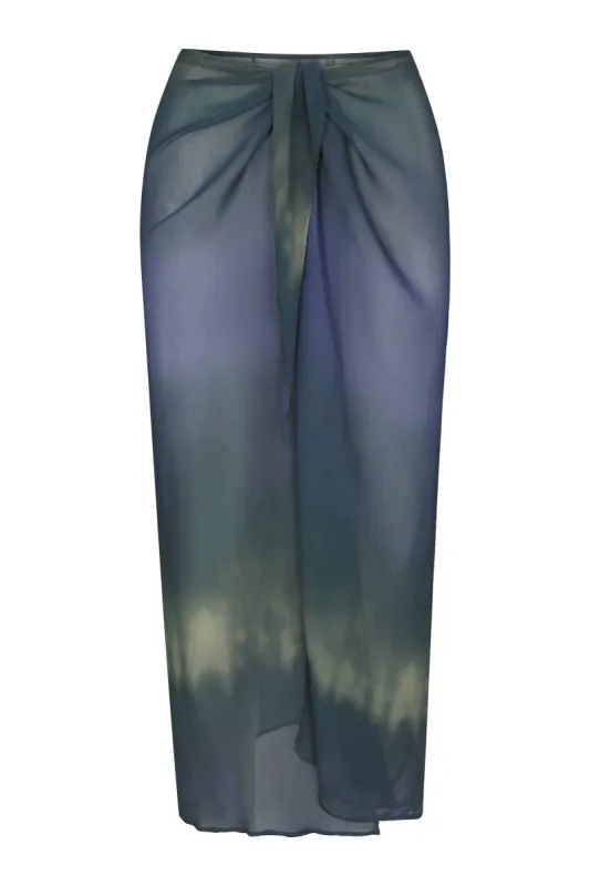 Wrap Midi Skirt in Sheer Ombre Chiffon sold by Anemos