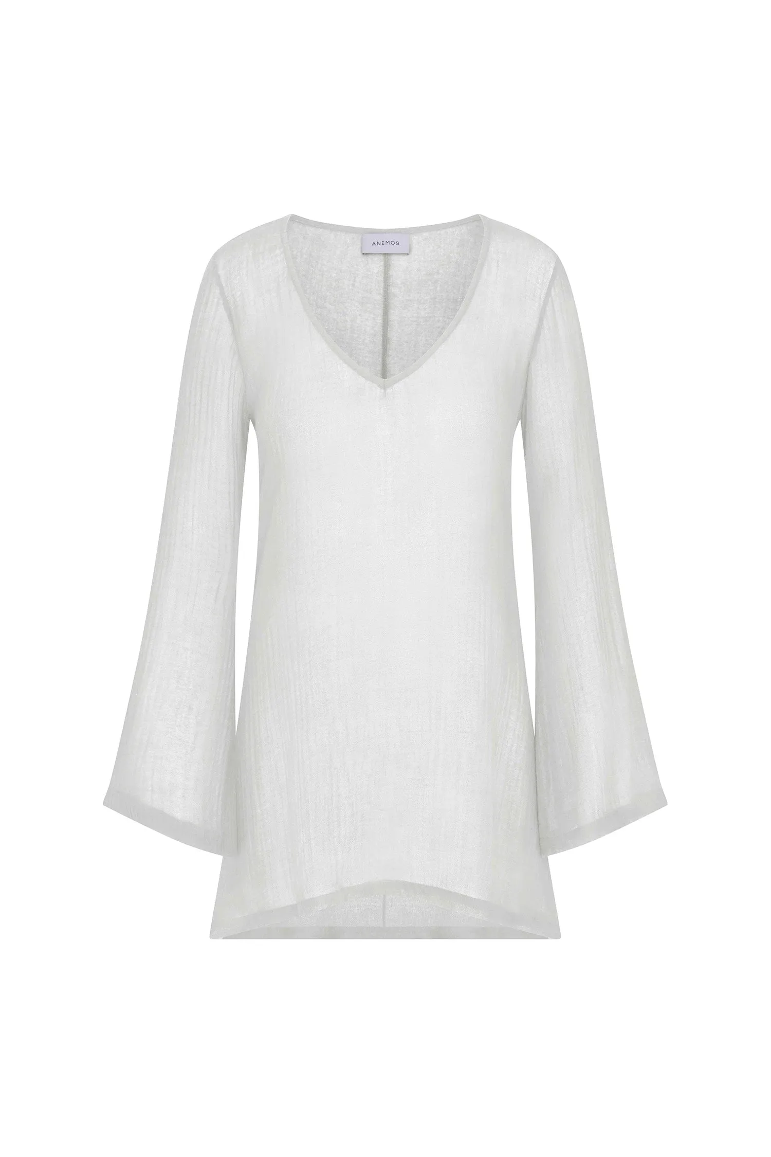Bell Sleeve Tunic Dress in Woven Bamboo Cotton Gauze sold by Anemos product image thumbnail 4