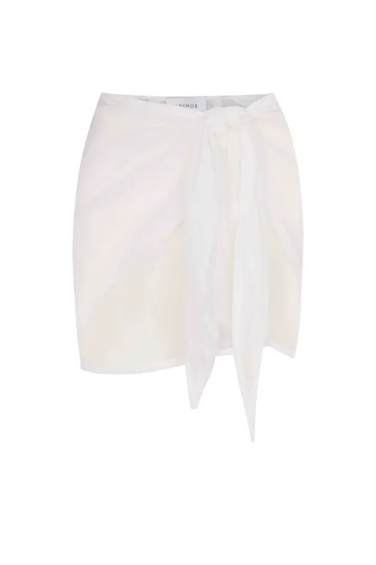 Wrap Mini Skirt Cover Up in Woven Cotton Gauze sold by Anemos