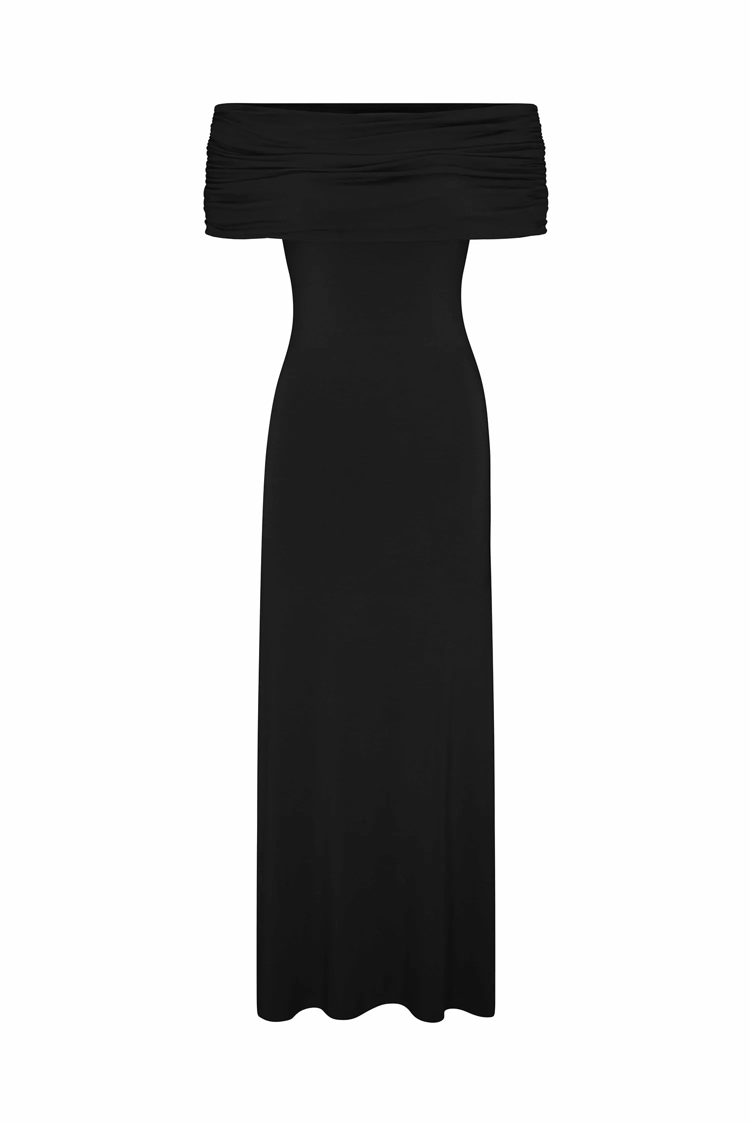 Ruched Off-The-Shoulder Maxi Dress in Compact Jersey sold by Anemos product image thumbnail 3