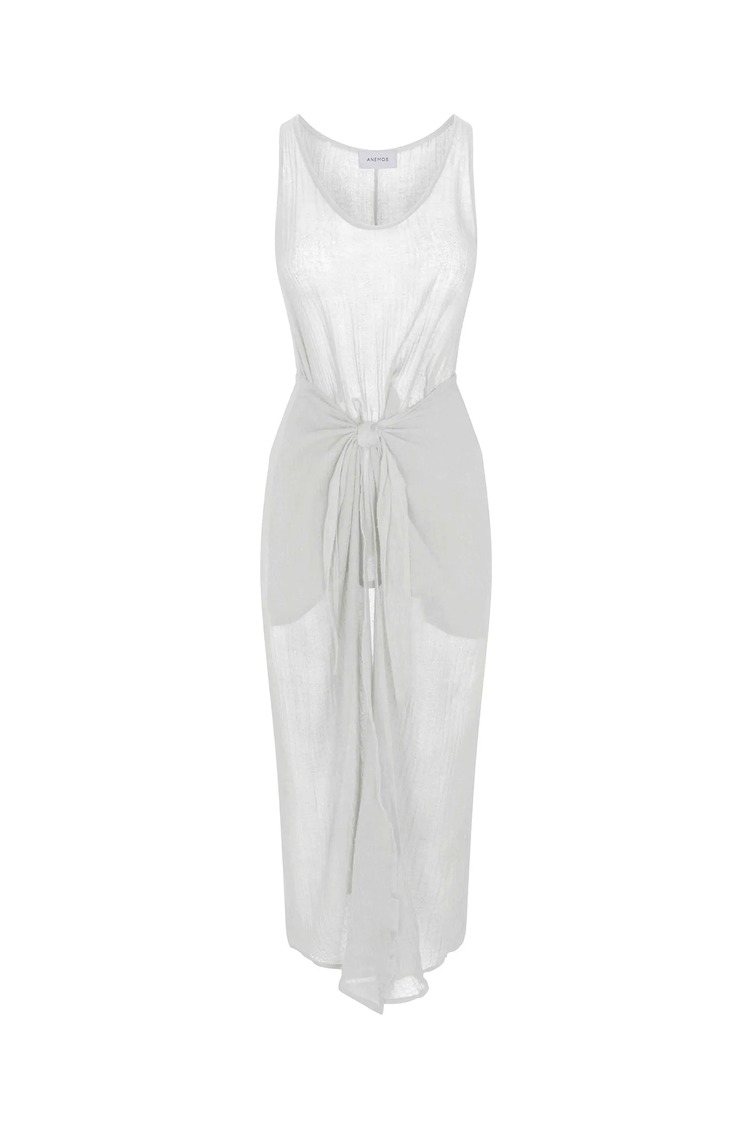 D.K. Midi Wrap Dress in Woven Bamboo Cotton Gauze sold by Anemos product image thumbnail 4
