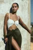 Wrap Midi Skirt Cover Up in Woven Bamboo Cotton Gauze sold by Anemos
