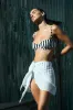 Wrap Mini Skirt Cover Up in Woven Bamboo Cotton Gauze sold by Anemos