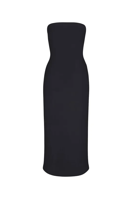 Strapless Midi Dress in Stretch Twill sold by Anemos