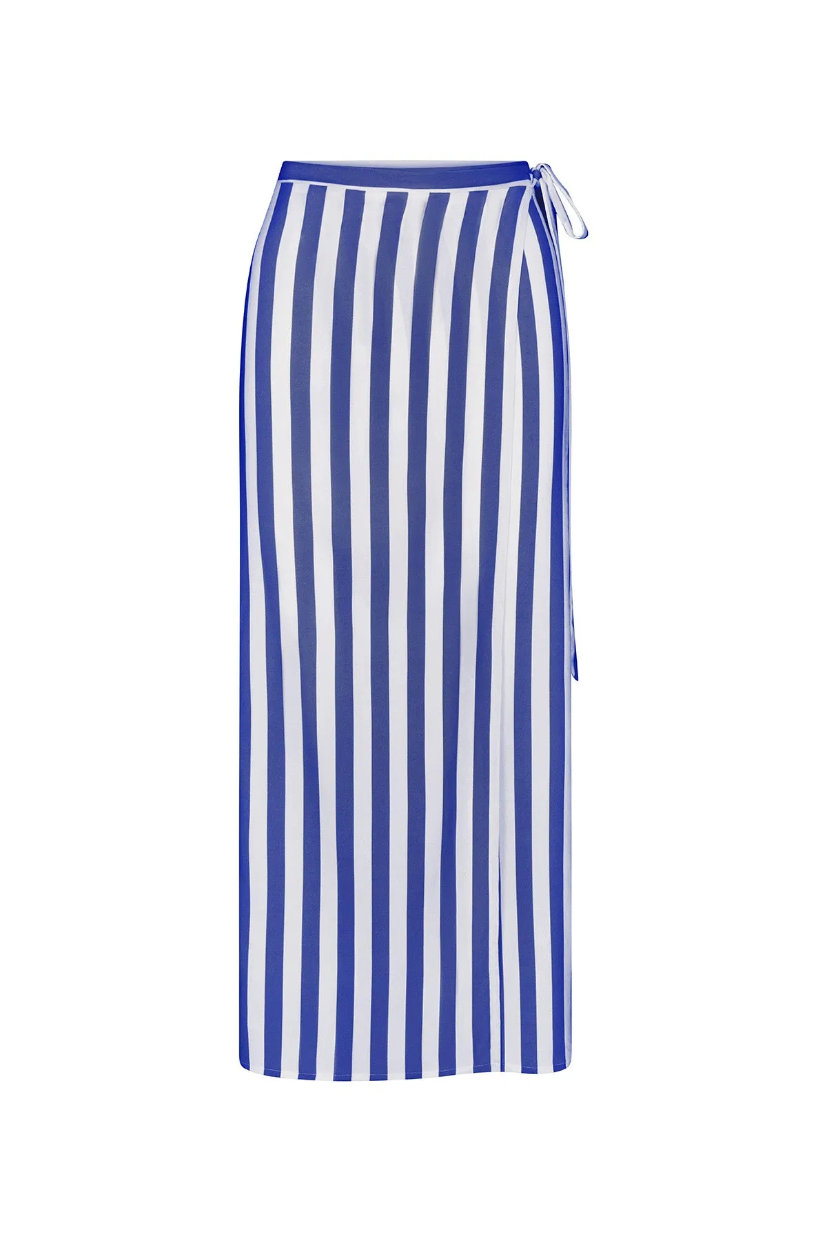 Wrap Tie Maxi Skirt in Striped Stretch Twill sold by Anemos product image thumbnail 4