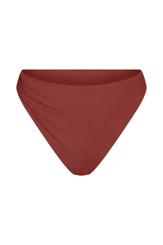 ARCHIVE SALE | Draped Asymmetric Midi Bikini Bottom sold by Anemos