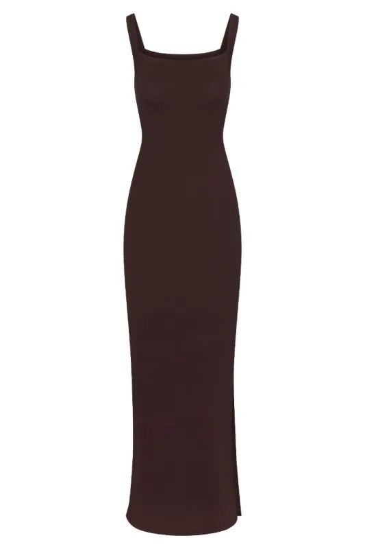 Square Neck Maxi Tank Dress In Compact Jersey made by Anemos
