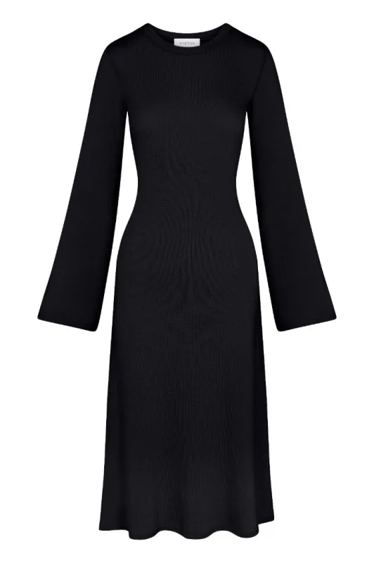 Bell Sleeve Midi Dress in Tencel Knit made by Anemos
