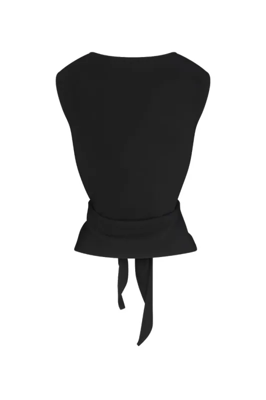 Open Back Tie Top in Stretch Twill made by Anemos