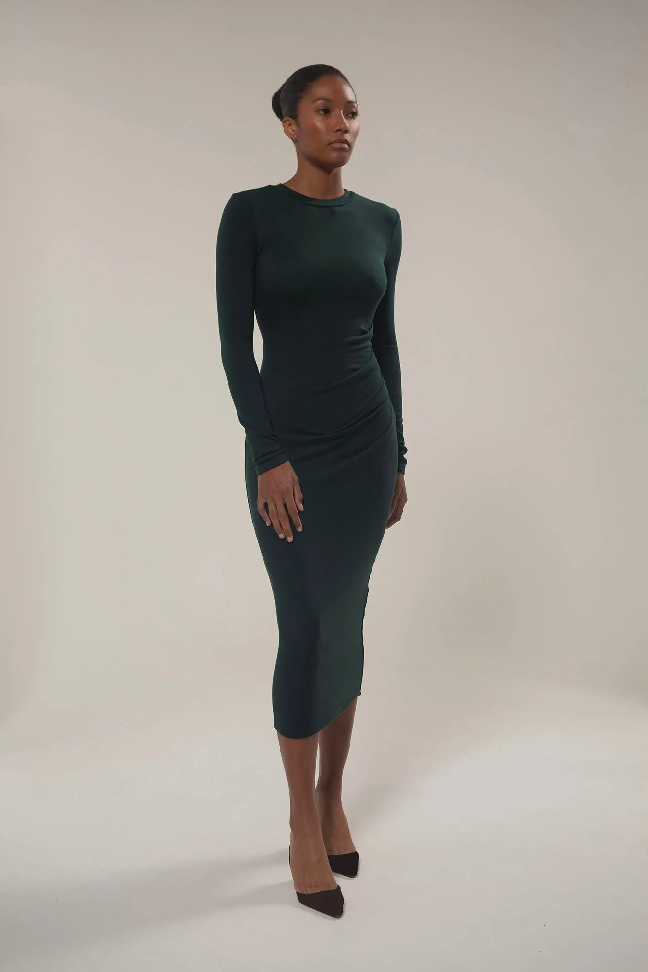 Draped Midi Dress in Modal Knit sold by Anemos product image thumbnail 3
