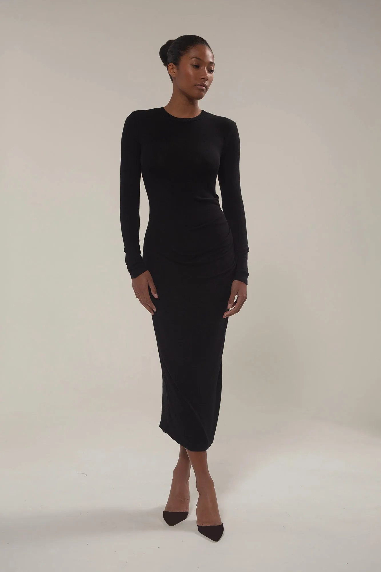 Draped Midi Dress in Modal Knit sold by Anemos product image thumbnail 2