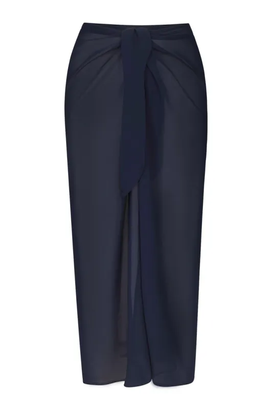 Wrap Midi Skirt in Sheer Eco-Chiffon sold by Anemos
